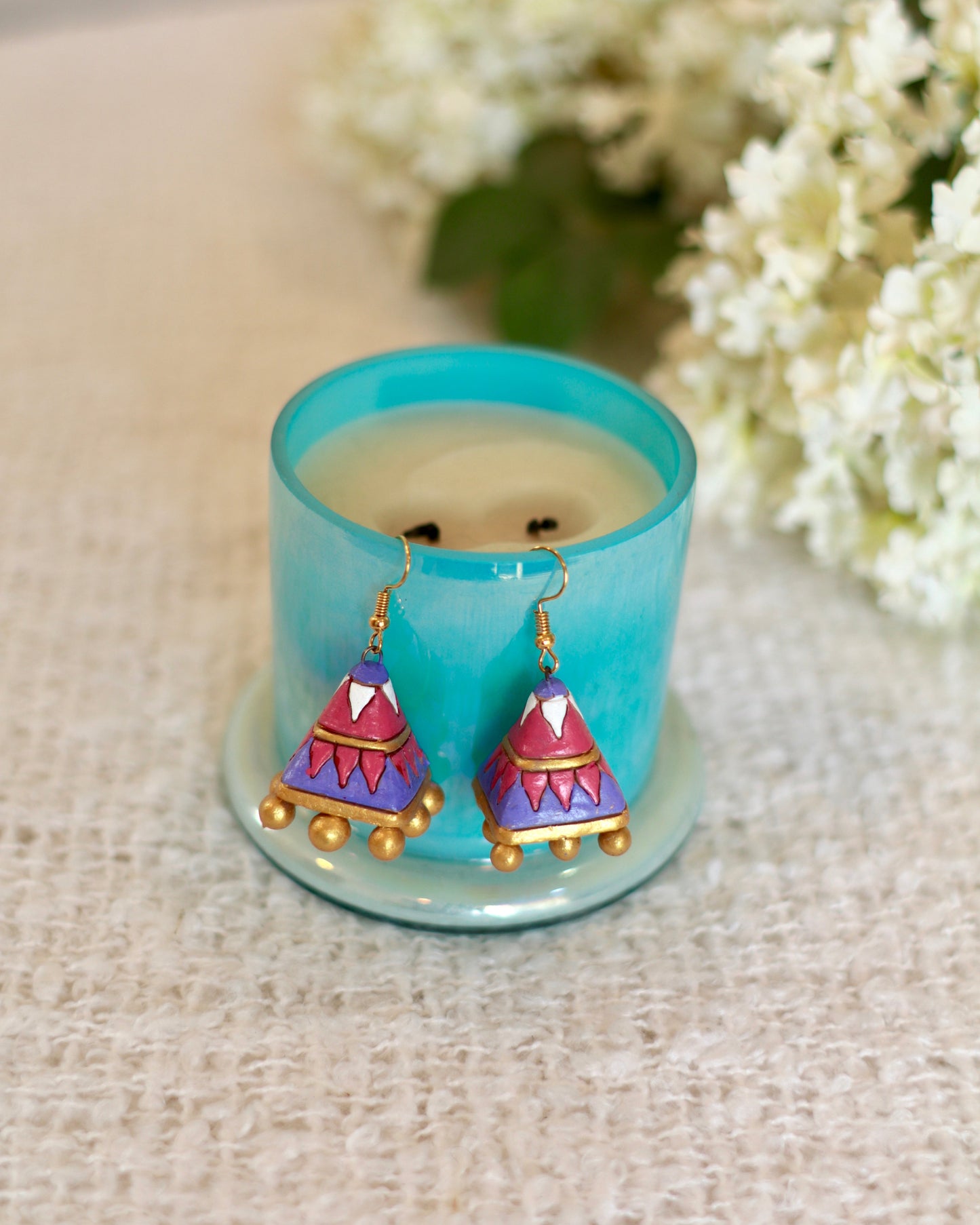 Artisan Terracotta Jhumka Earrings | Hand-Painted & Handcrafted