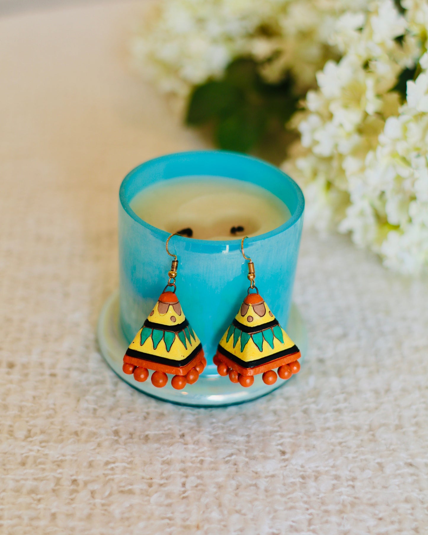 Artisan Terracotta Jhumka Earrings | Hand-Painted & Handcrafted