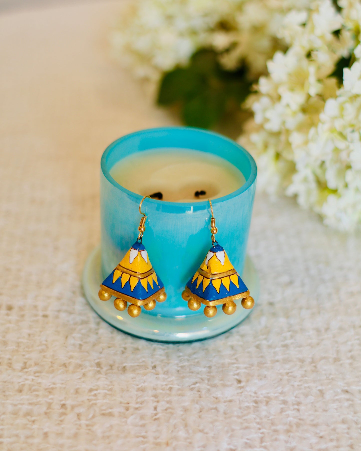 Artisan Terracotta Jhumka Earrings | Hand-Painted & Handcrafted