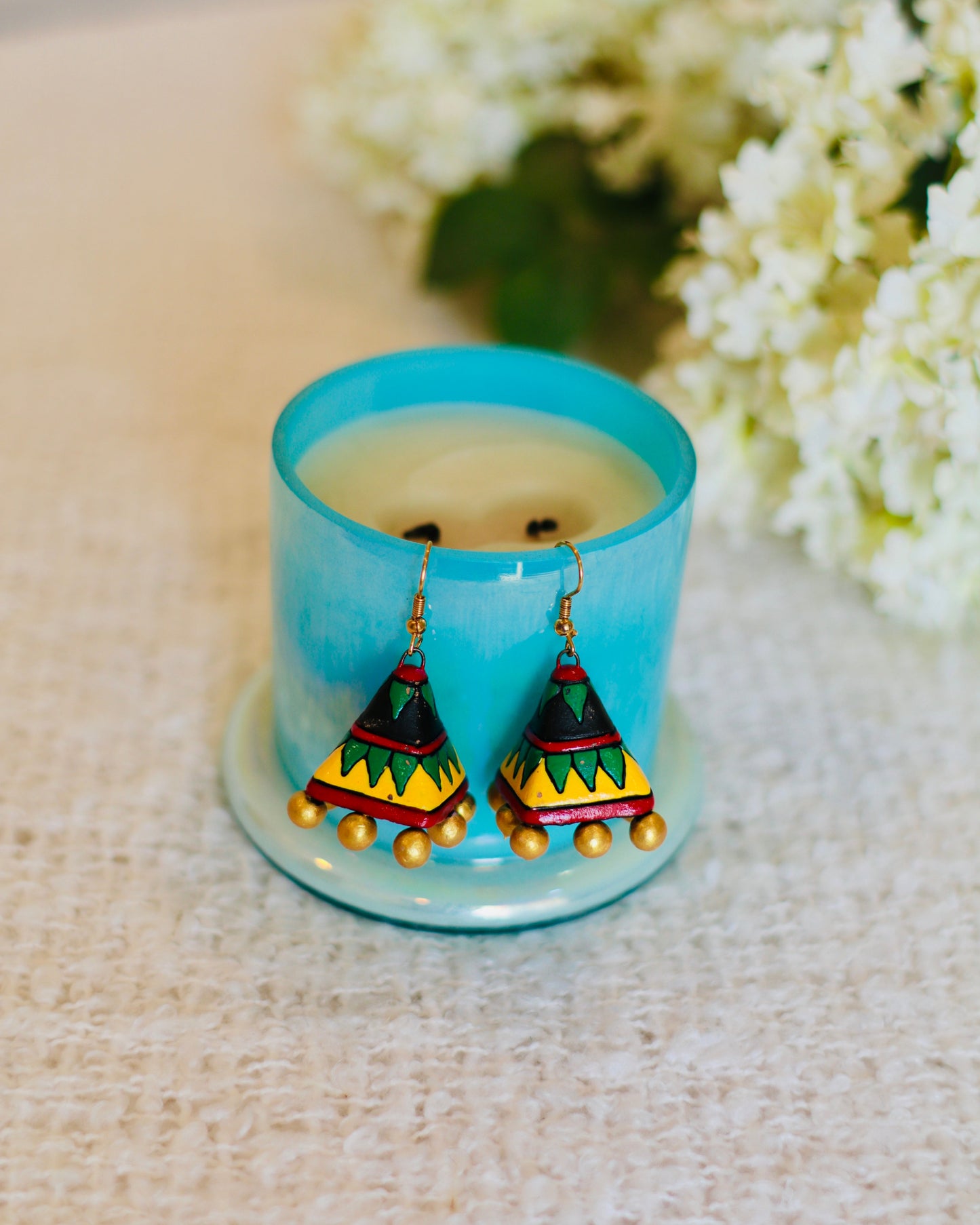 Artisan Terracotta Jhumka Earrings | Hand-Painted & Handcrafted
