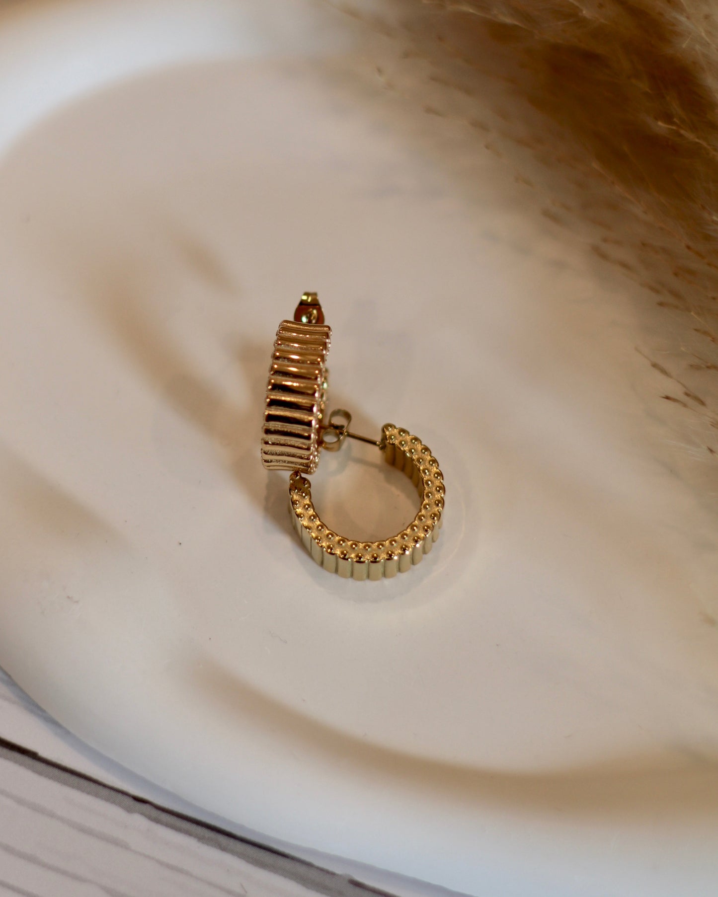Chunky Gold Pave Hoop Earrings