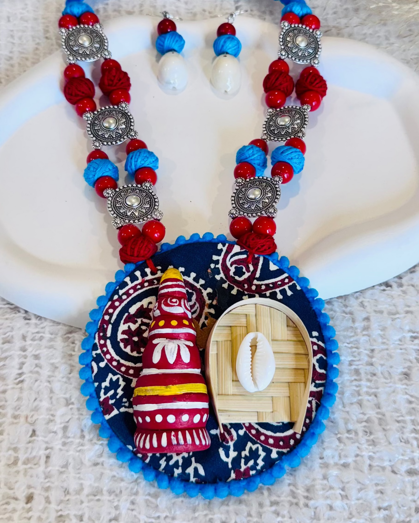 Handcrafted Sindur Dani & Kulo Bengali Style Necklace Set