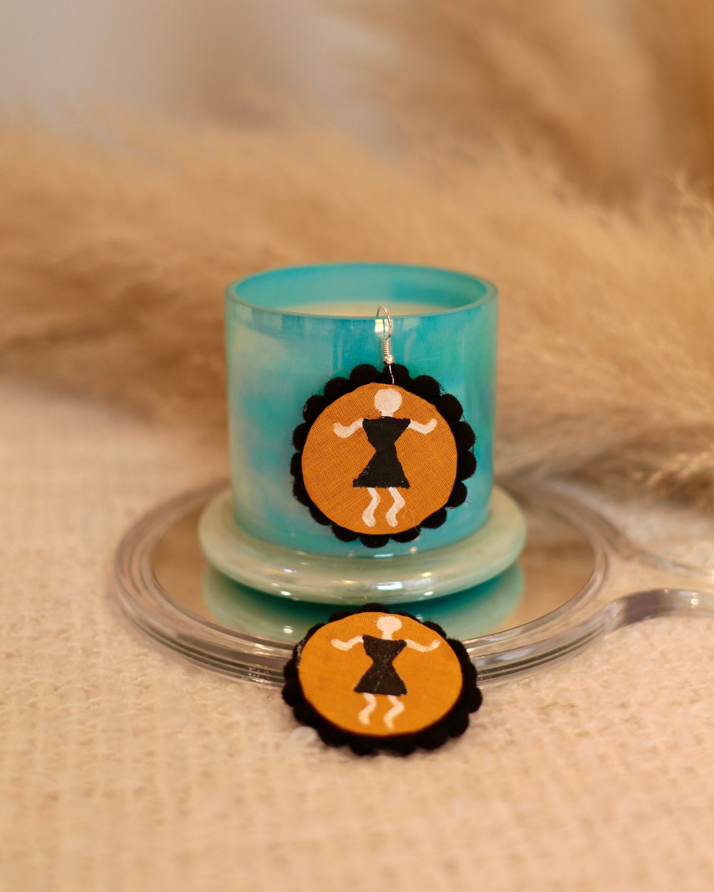 Handcrafted Tribal Earrings - Hand-Painted & Colourful