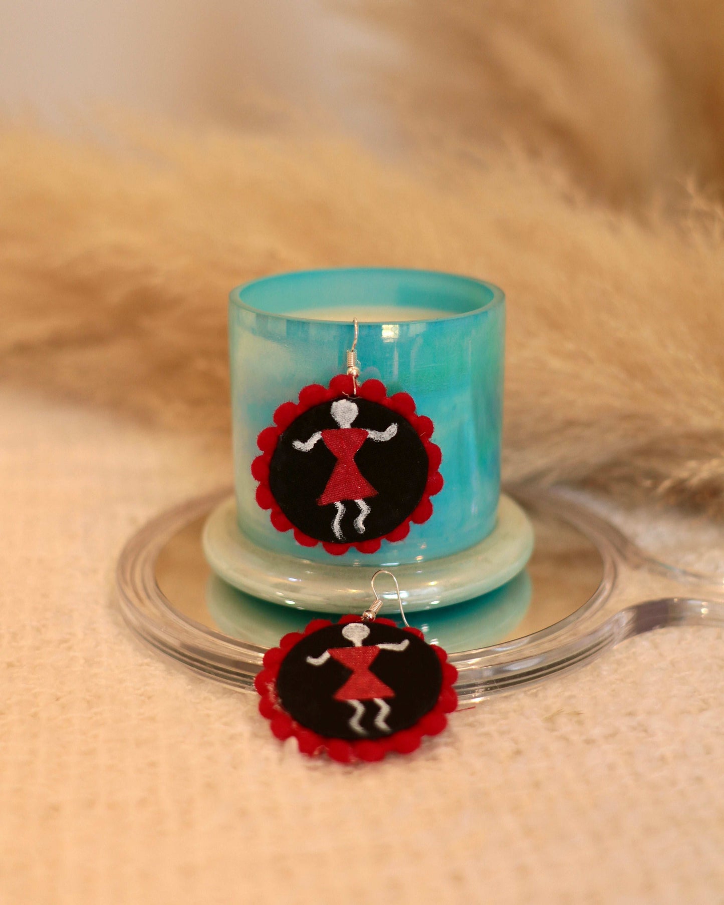 Handcrafted Tribal Earrings - Hand-Painted & Colourful - Occean By Soumali