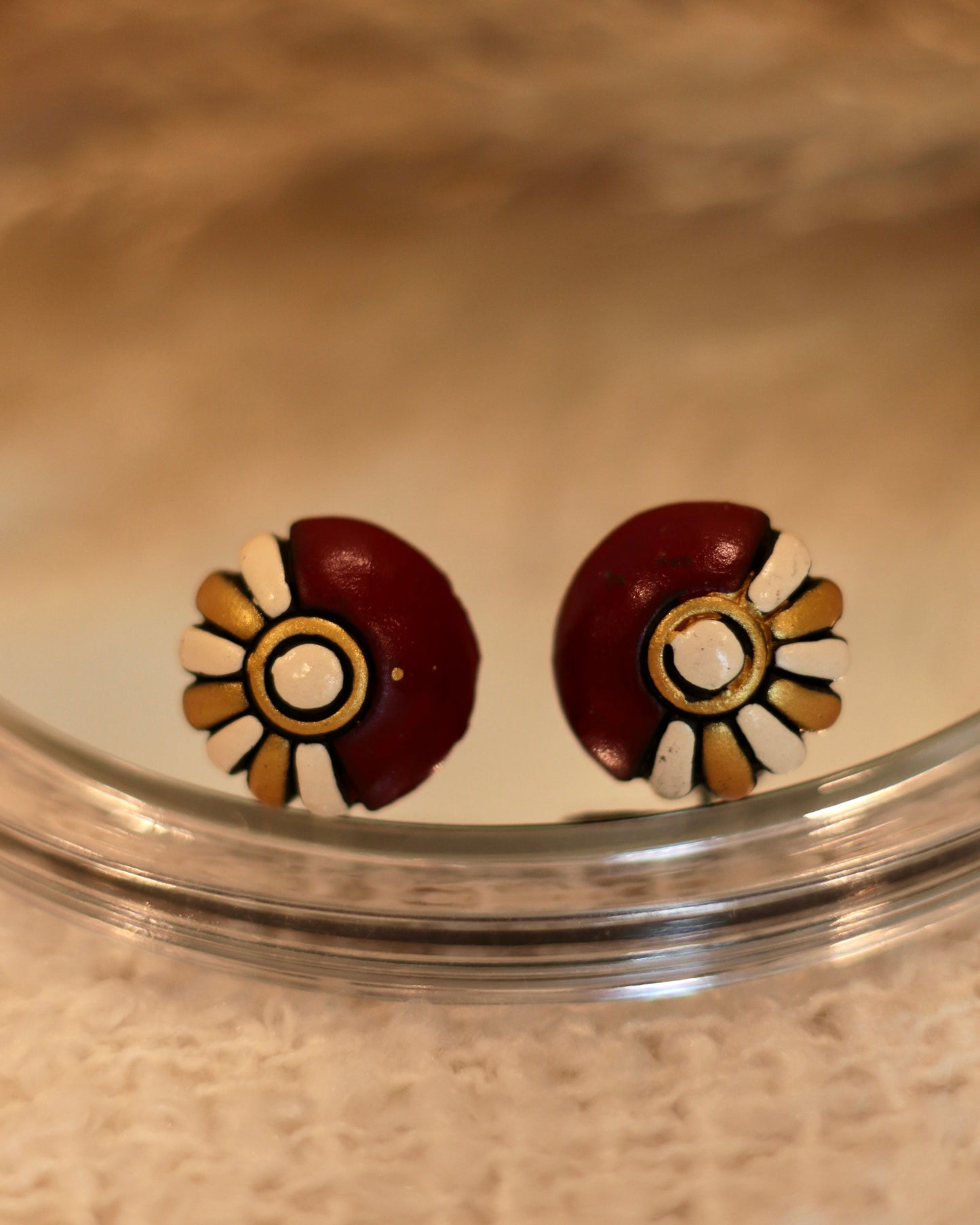 Handmade Artisan Terracotta Stud Earrings
