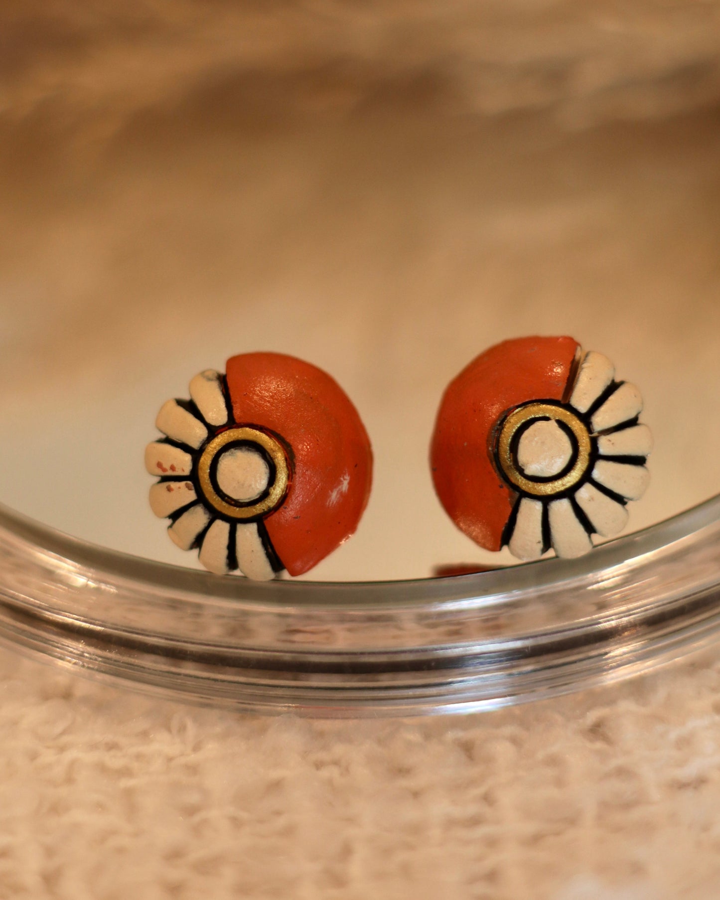Handmade Artisan Terracotta Stud Earrings