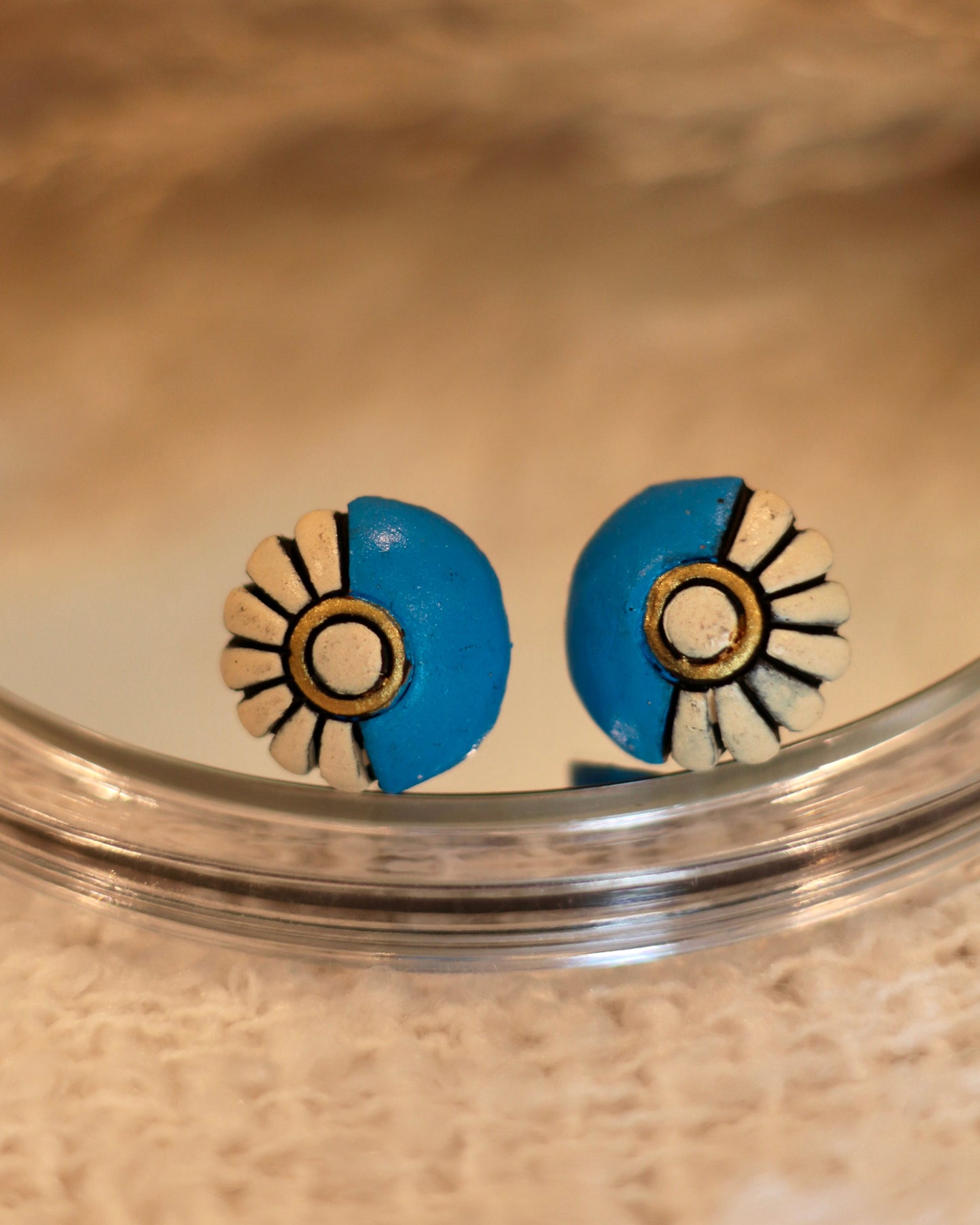 Handmade Artisan Terracotta Stud Earrings