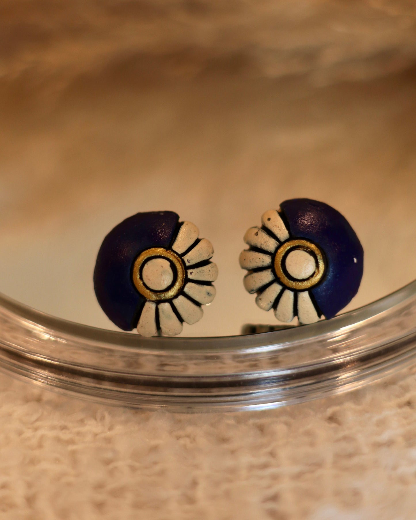 Handmade Artisan Terracotta Stud Earrings