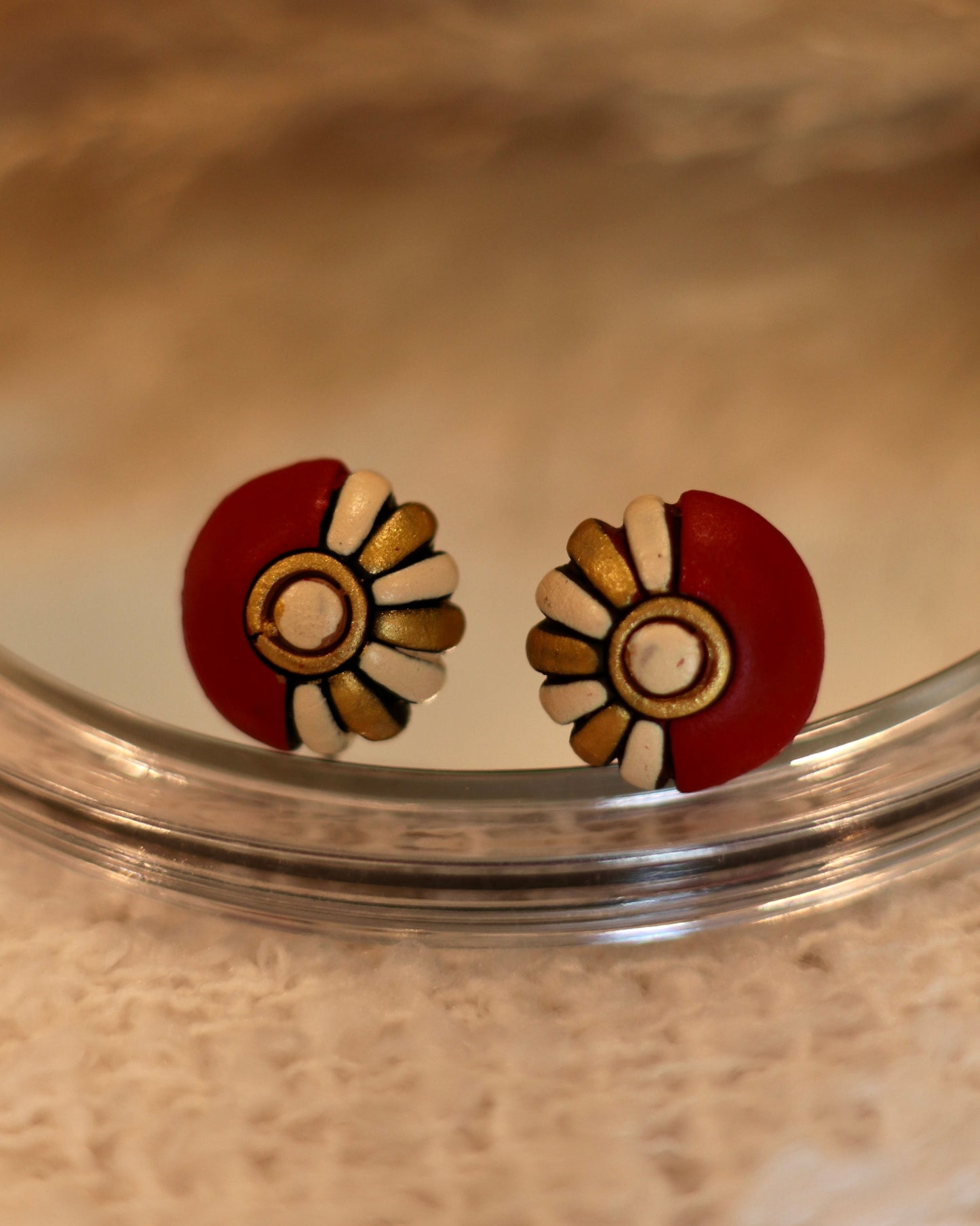 Handmade Artisan Terracotta Stud Earrings