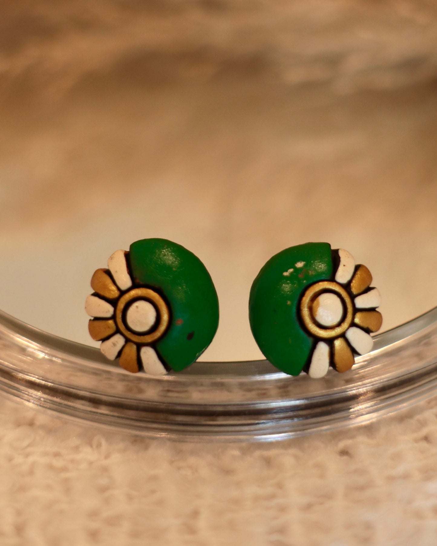 Handmade Artisan Terracotta Stud Earrings