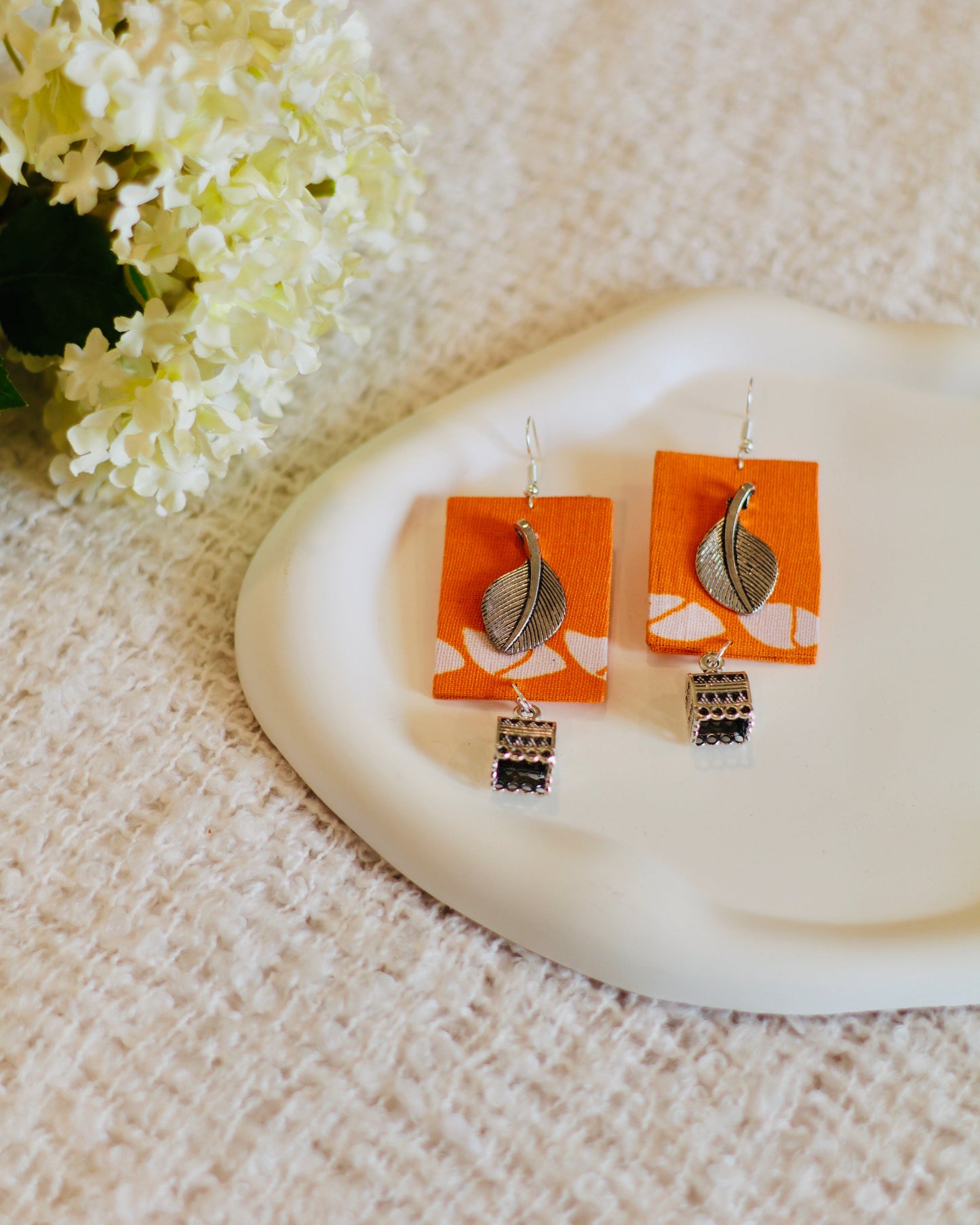 Handmade Fabric Drop Earrings - Modern & Classy