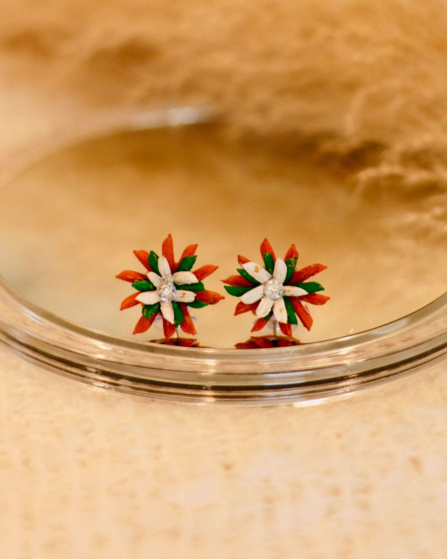 Lightweight Multicolour Rice Grain Stud Earrings