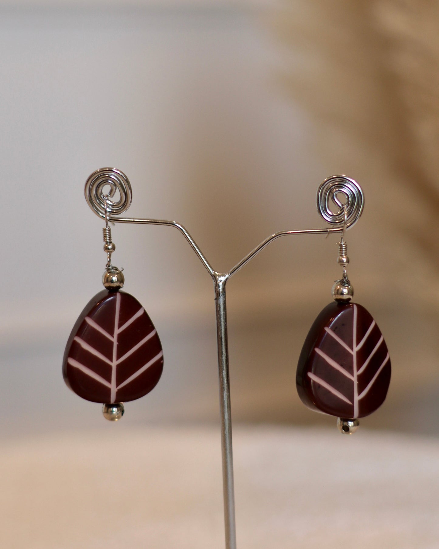 Stylish Leaf-Shaped Acrylic Earrings