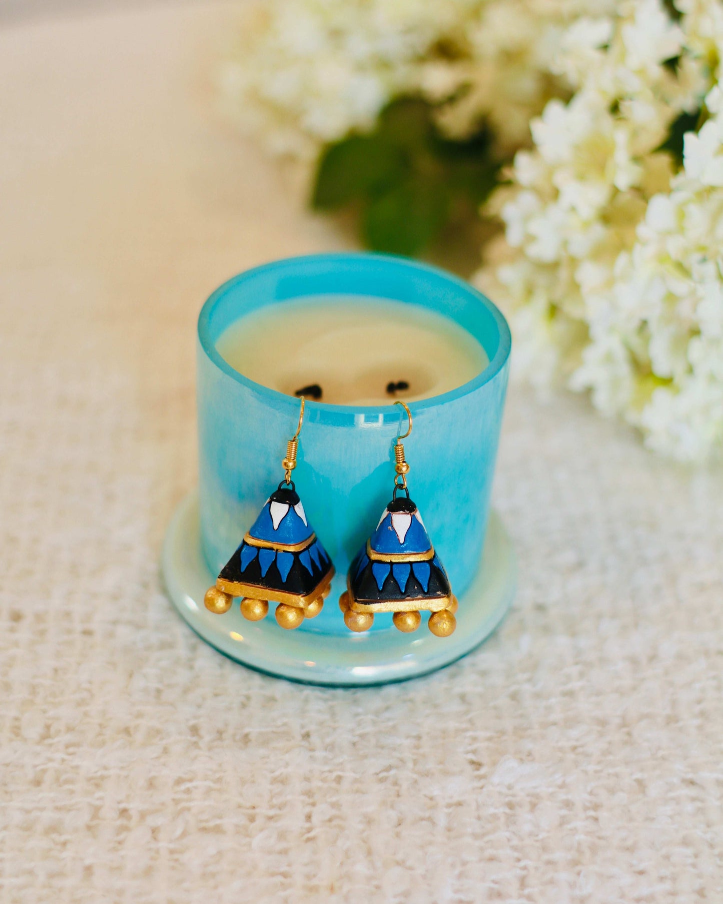 Artisan Terracotta Jhumka Earrings | Hand-Painted & Handcrafted - Occean By Soumali