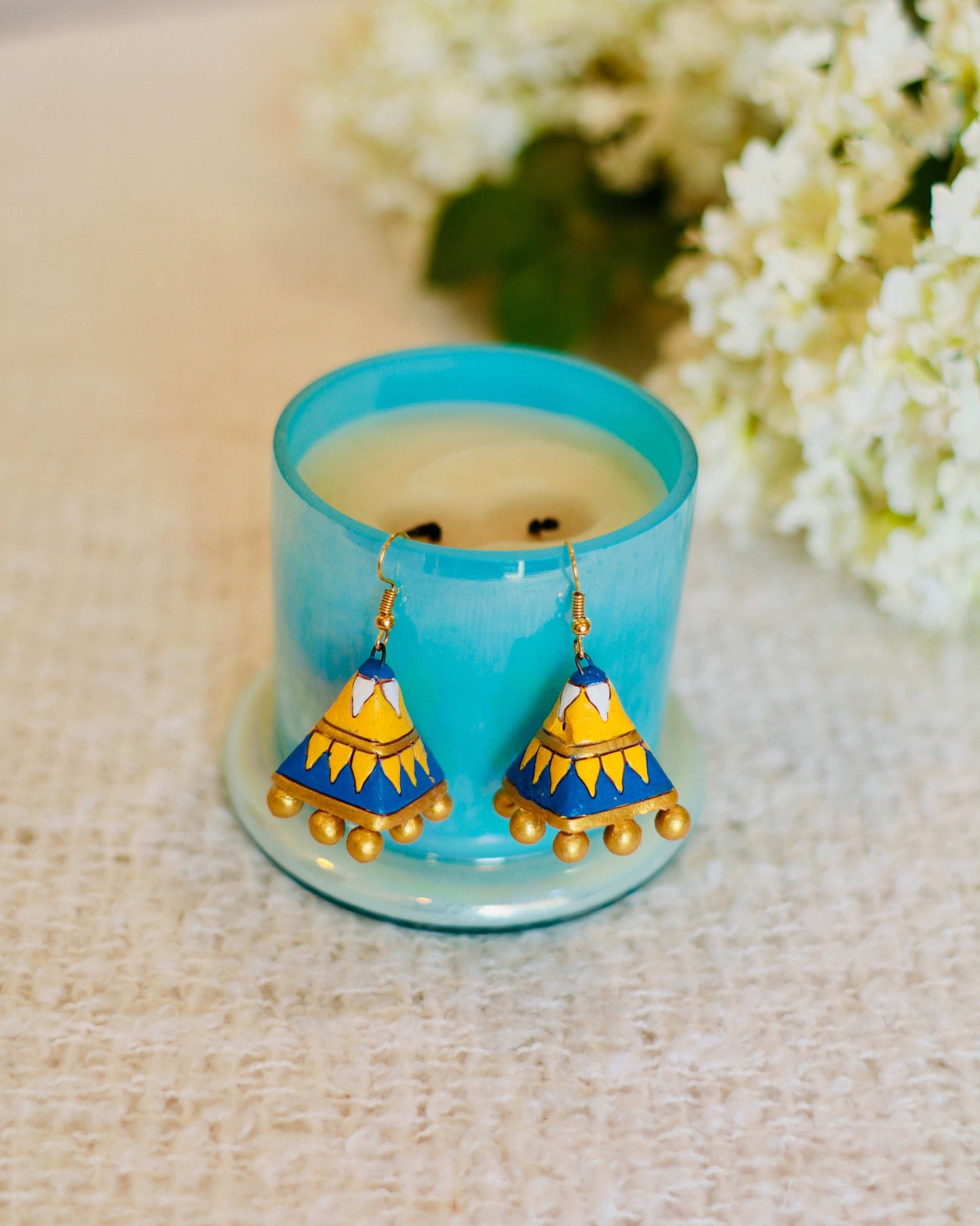 Artisan Terracotta Jhumka Earrings | Hand-Painted & Handcrafted - Occean By Soumali