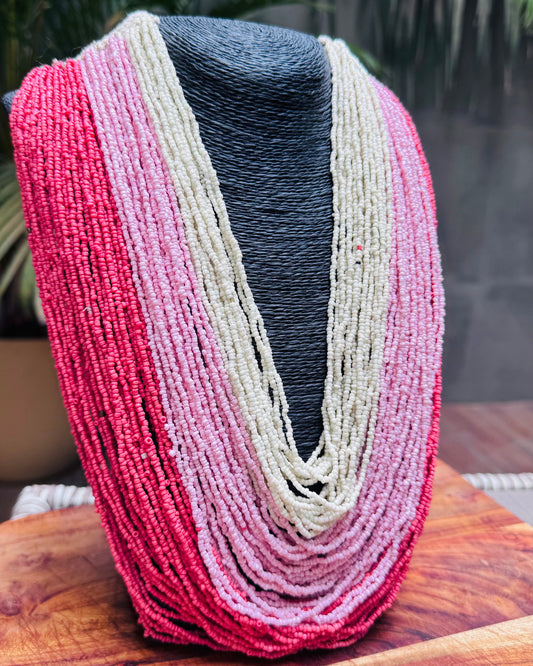 Boho Ombre Seed Bead Statement Necklace