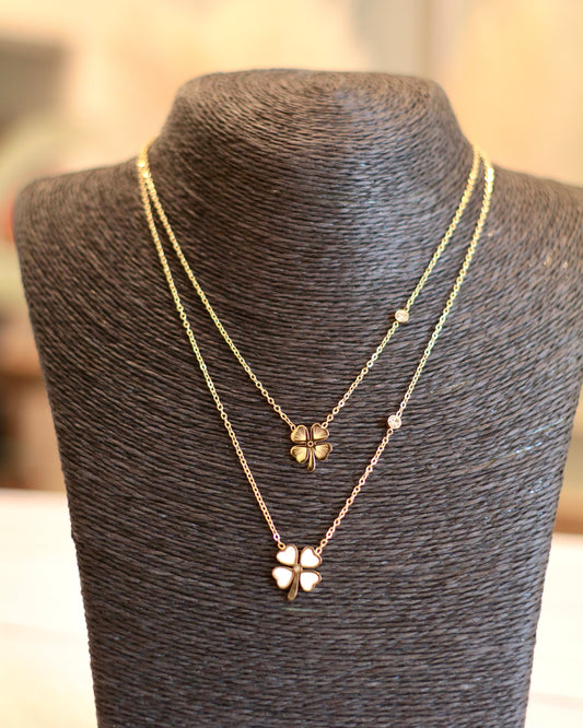 Dainty Four-Leaf Clover Layering Necklace