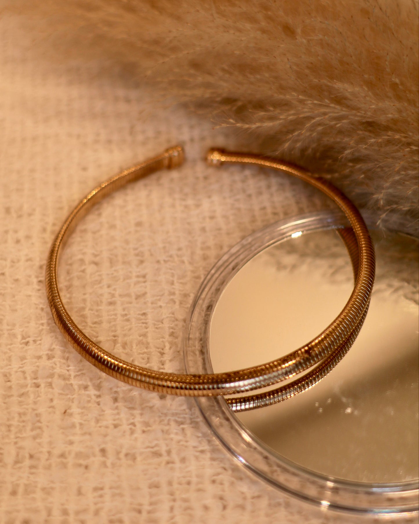 Elegant 18K Gold Plated Stainless Steel Hasli Choker - Anti Tarnish
