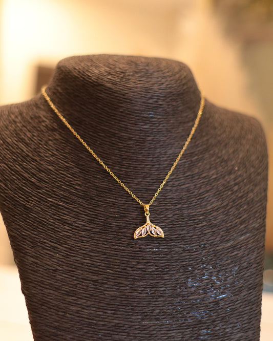 Elegant Gold Mermaid Tail Pendant Necklace