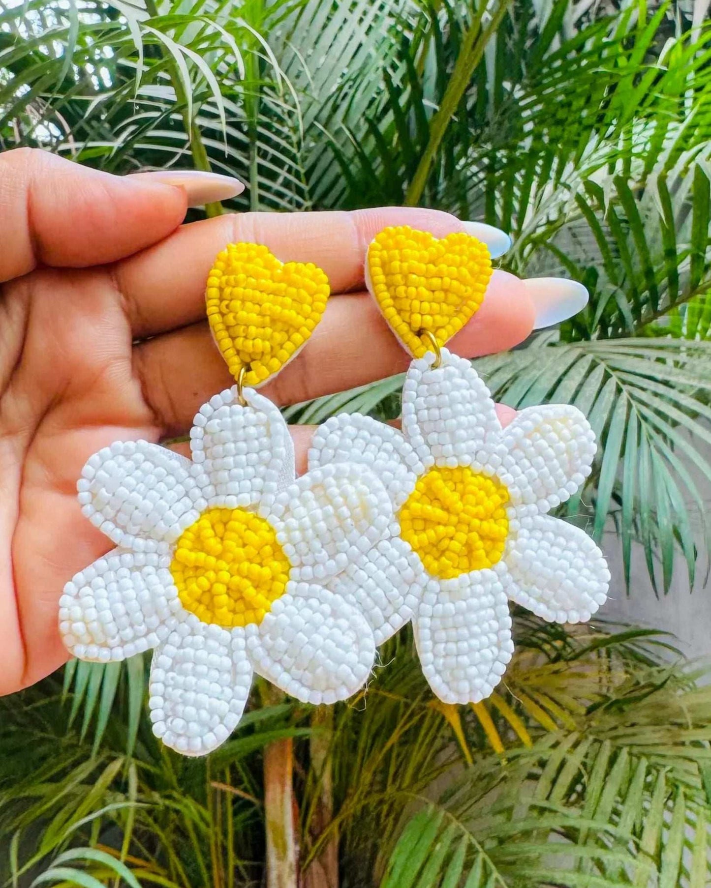 Flower Handmade Beaded Earrings - Dainty & Delicate - Occean By Soumali