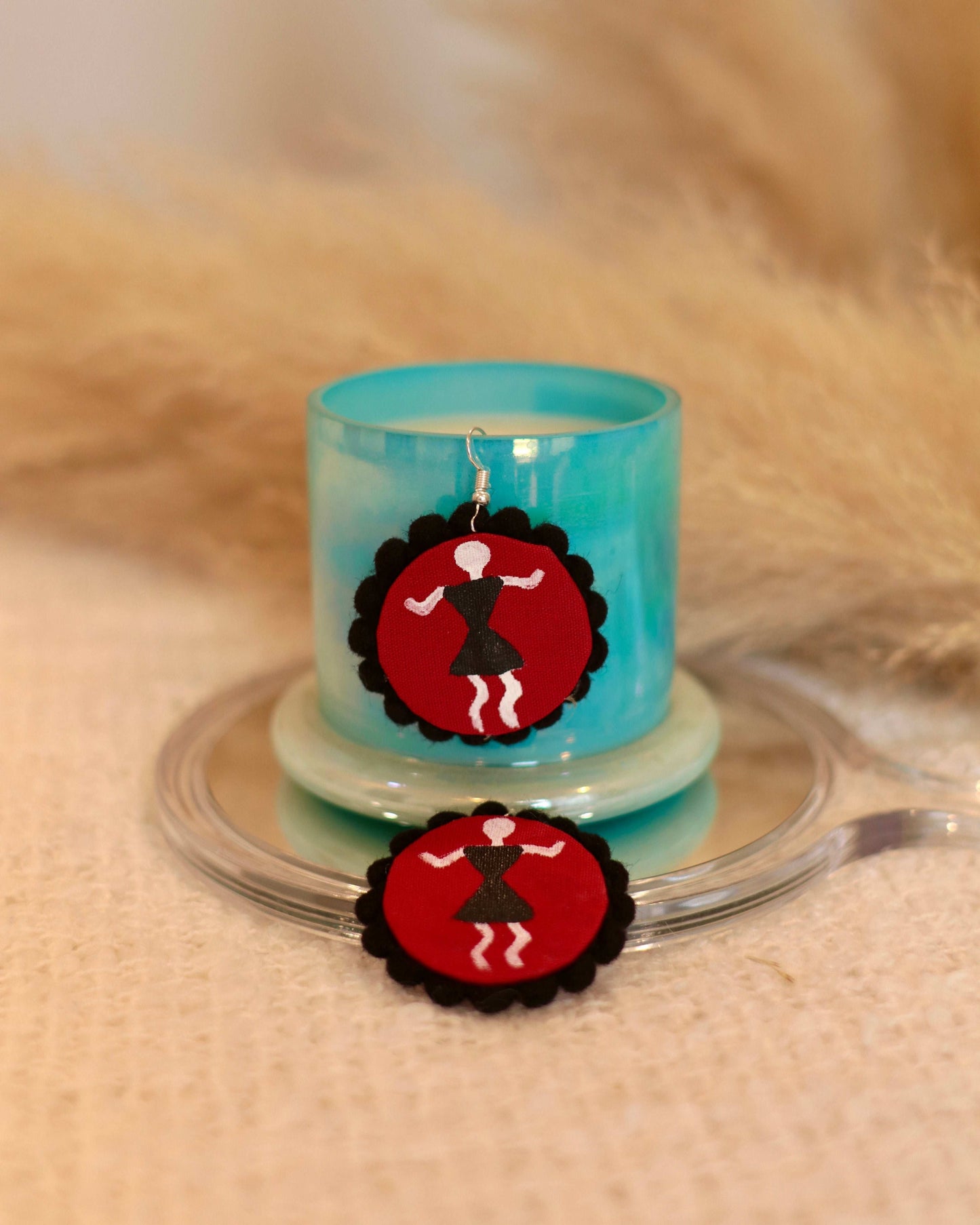 Handcrafted Tribal Earrings - Hand-Painted & Colourful - Occean By Soumali