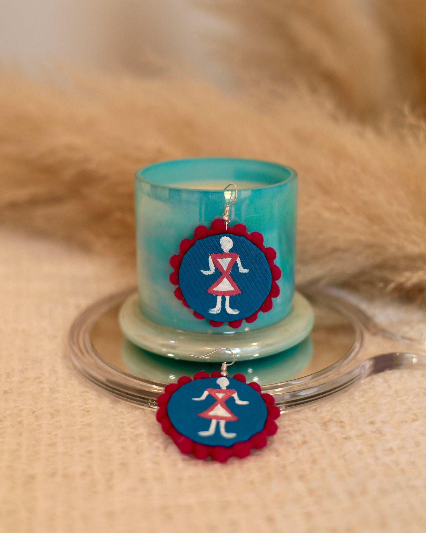 Handcrafted Tribal Earrings - Hand-Painted & Colourful - Occean By Soumali