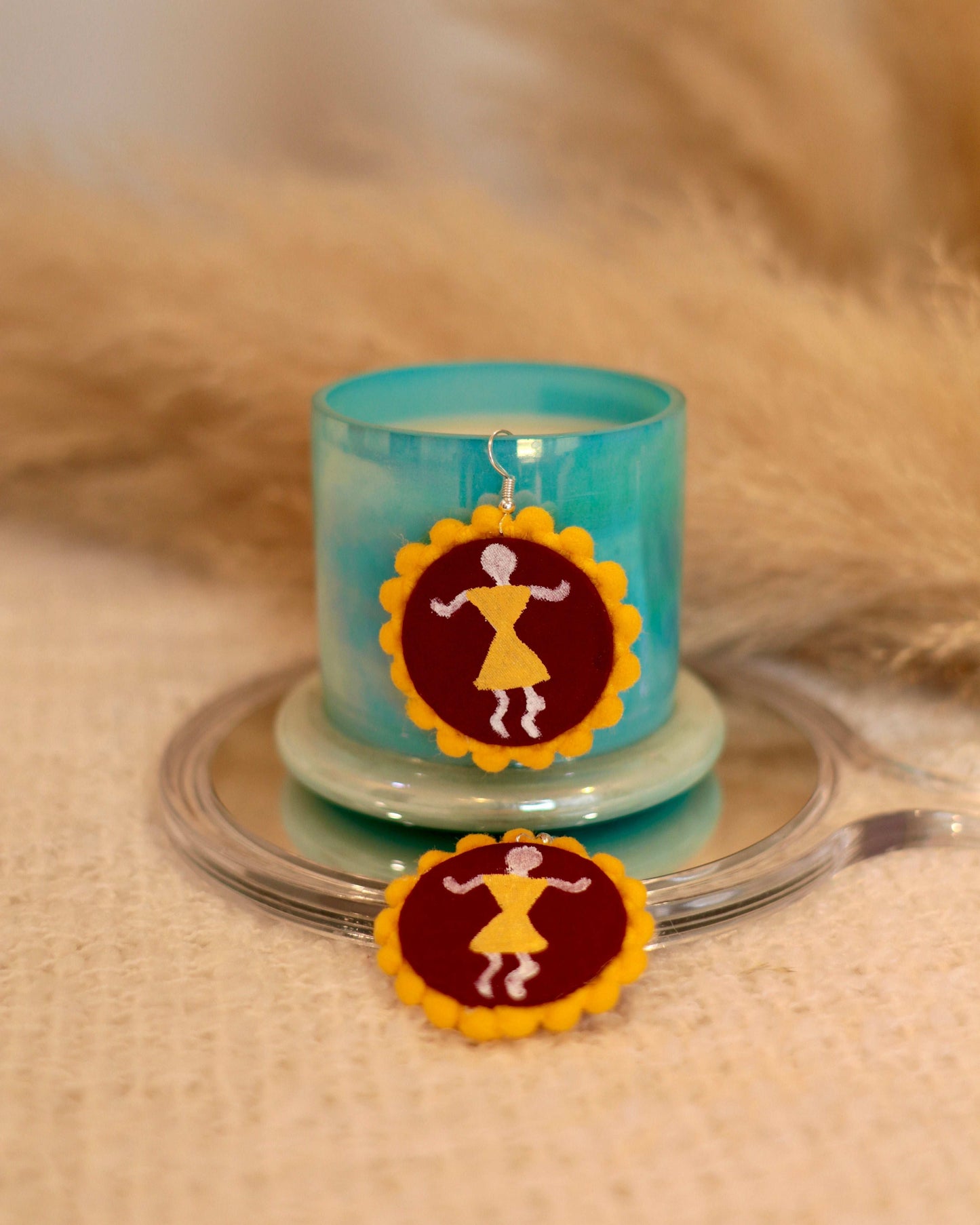 Handcrafted Tribal Earrings - Hand-Painted & Colourful - Occean By Soumali