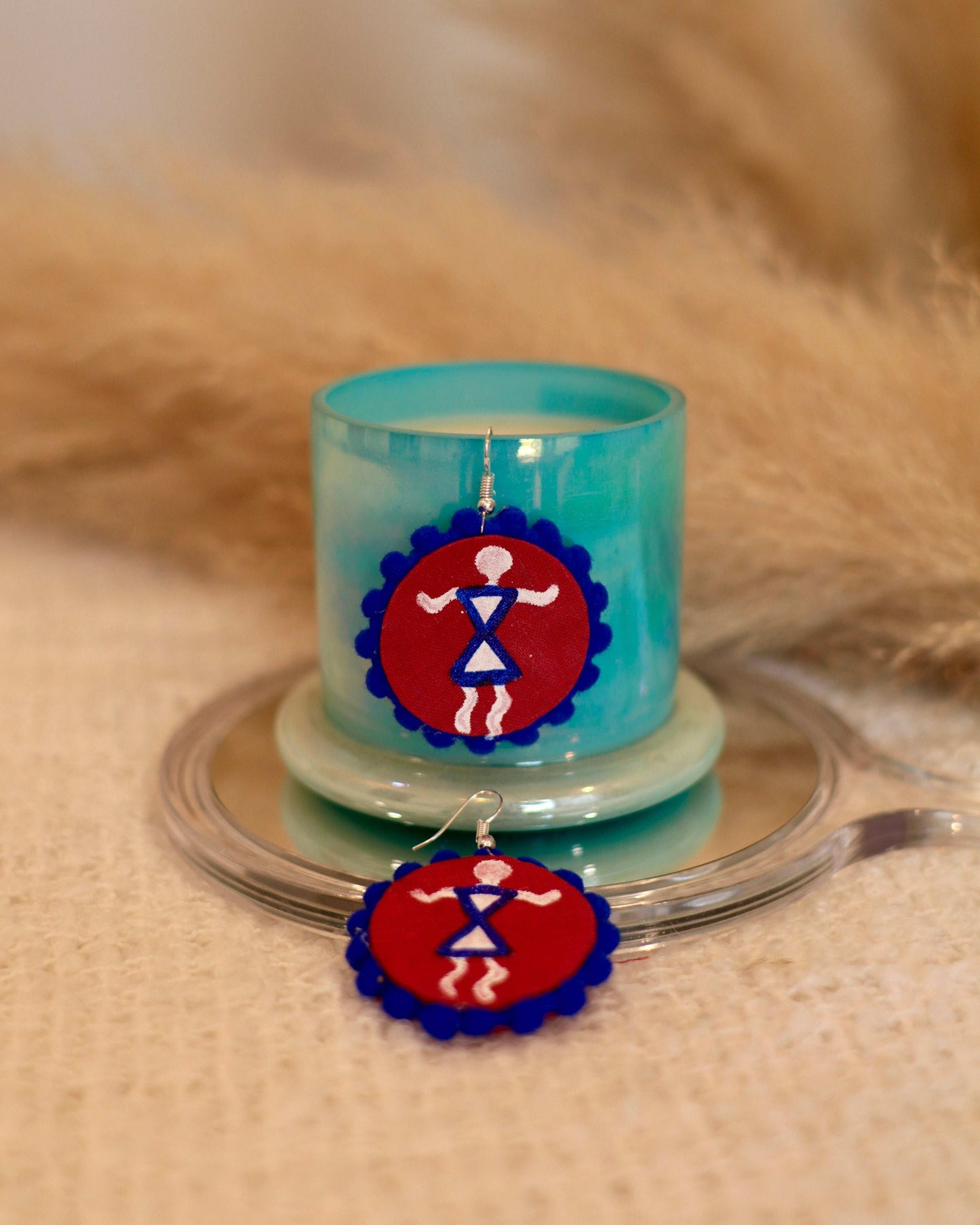 Handcrafted Tribal Earrings - Hand-Painted & Colourful - Occean By Soumali