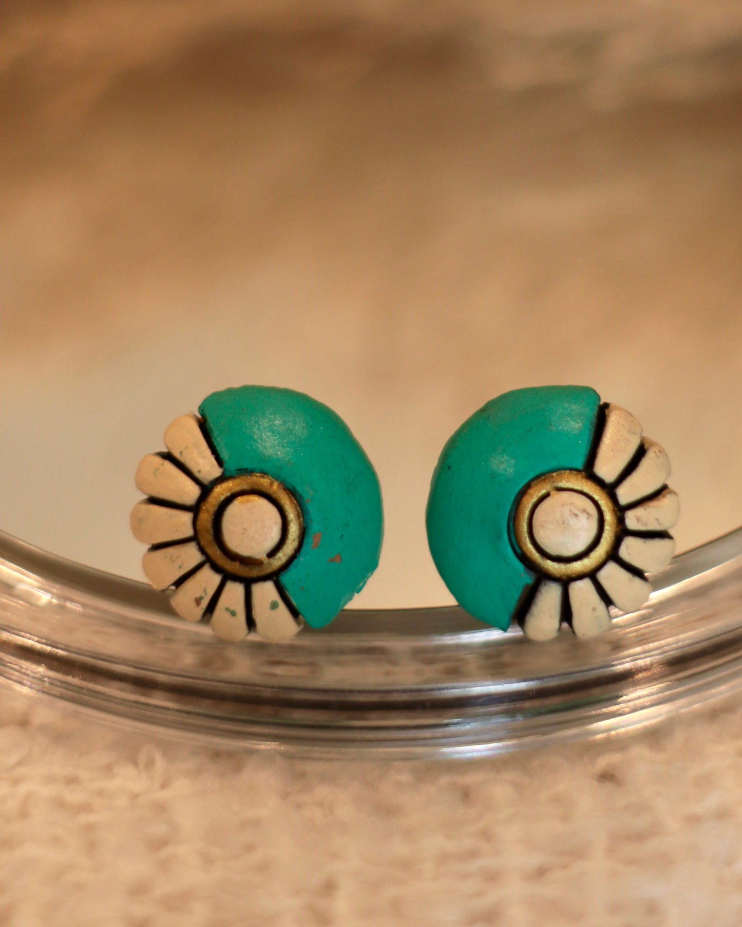 Handmade Artisan Terracotta Stud Earrings