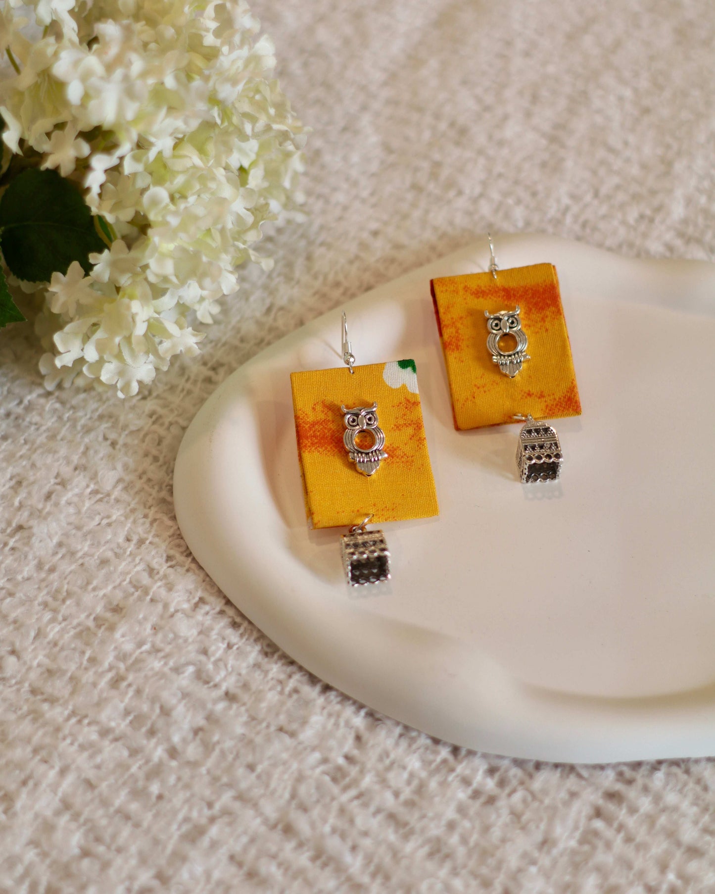 Handmade Fabric Drop Earrings - Modern & Classy - Occean By Soumali