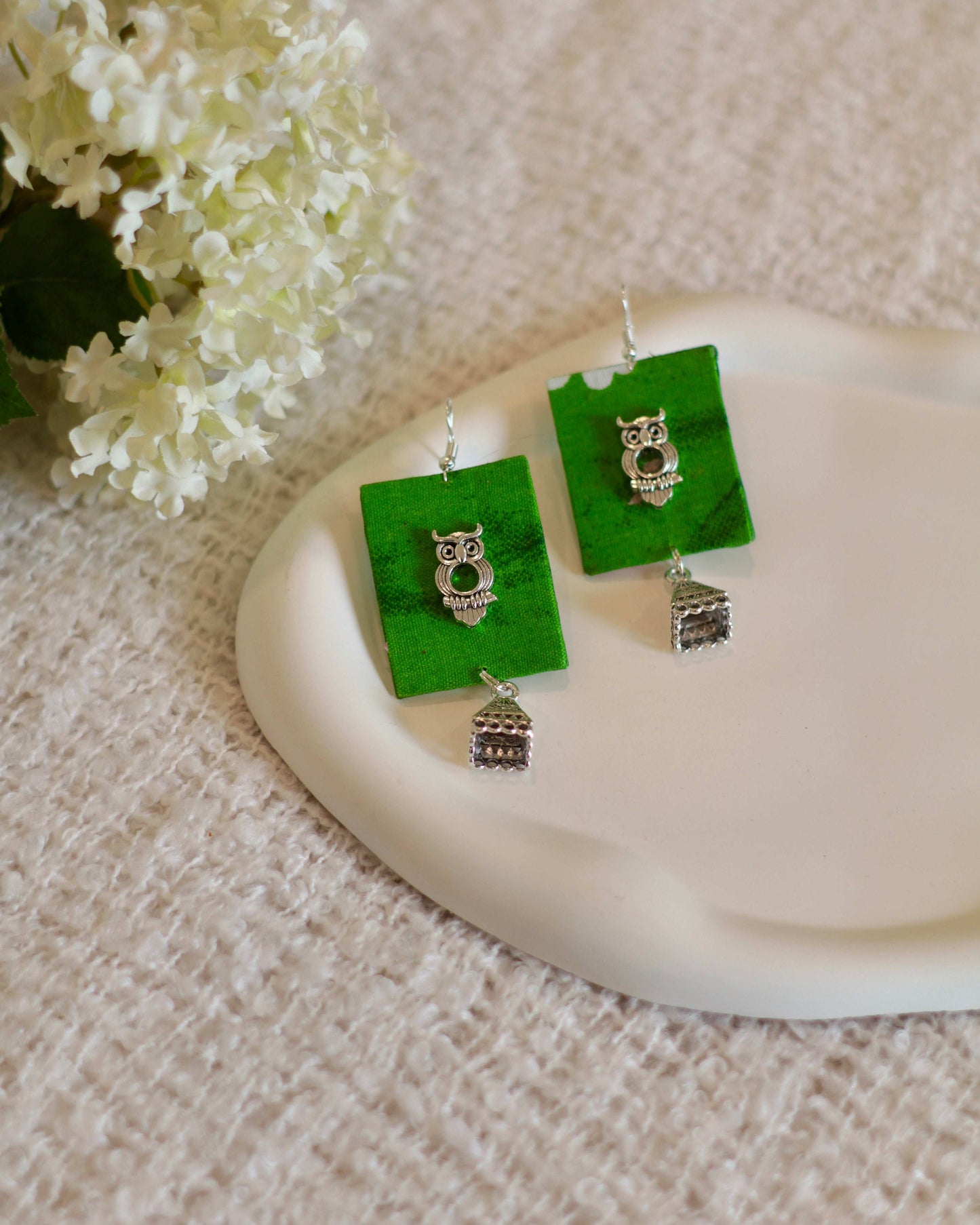 Handmade Fabric Drop Earrings - Modern & Classy - Occean By Soumali