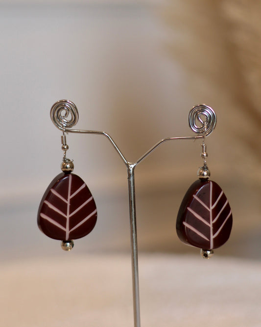 Stylish Leaf-Shaped Acrylic Earrings